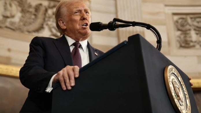 Donald Trump lors de son discours d'investiture ce lundi. @AFP_Chip Somodevilla Donald Trump lors de son discours d'investiture ce lundi. @AFP_Chip Somodevilla