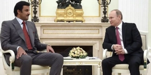 Vladimir Putin and Tamim bin Hamad Al Thani
