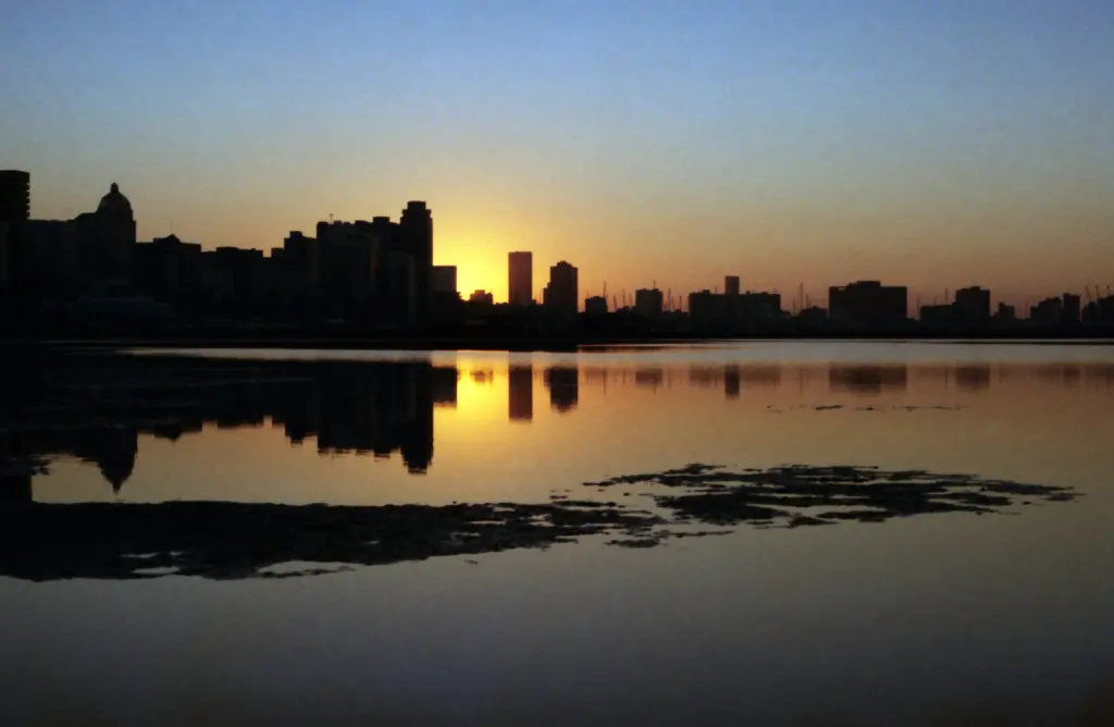 View of Durban at dawn in South Africa