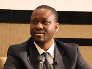 Guillaume Soro during a press conference in January 2011