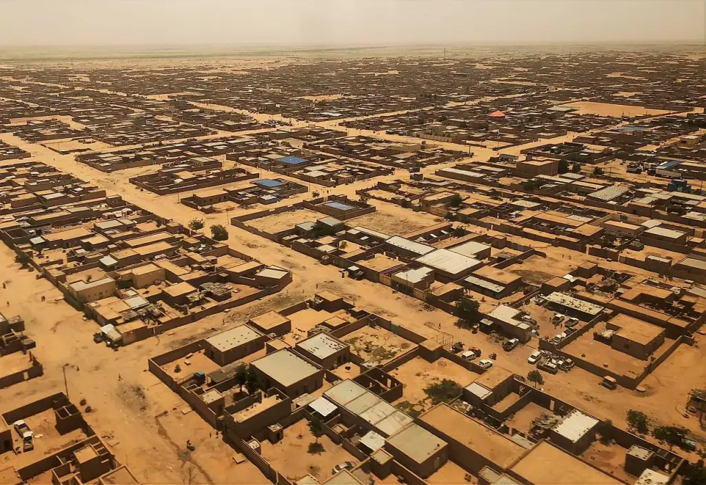 Aerial view of the city of Agadez in northern Niger