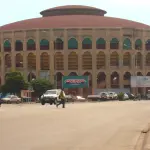 Facade of the Treichville Sports Palace in Abidjan in 2008