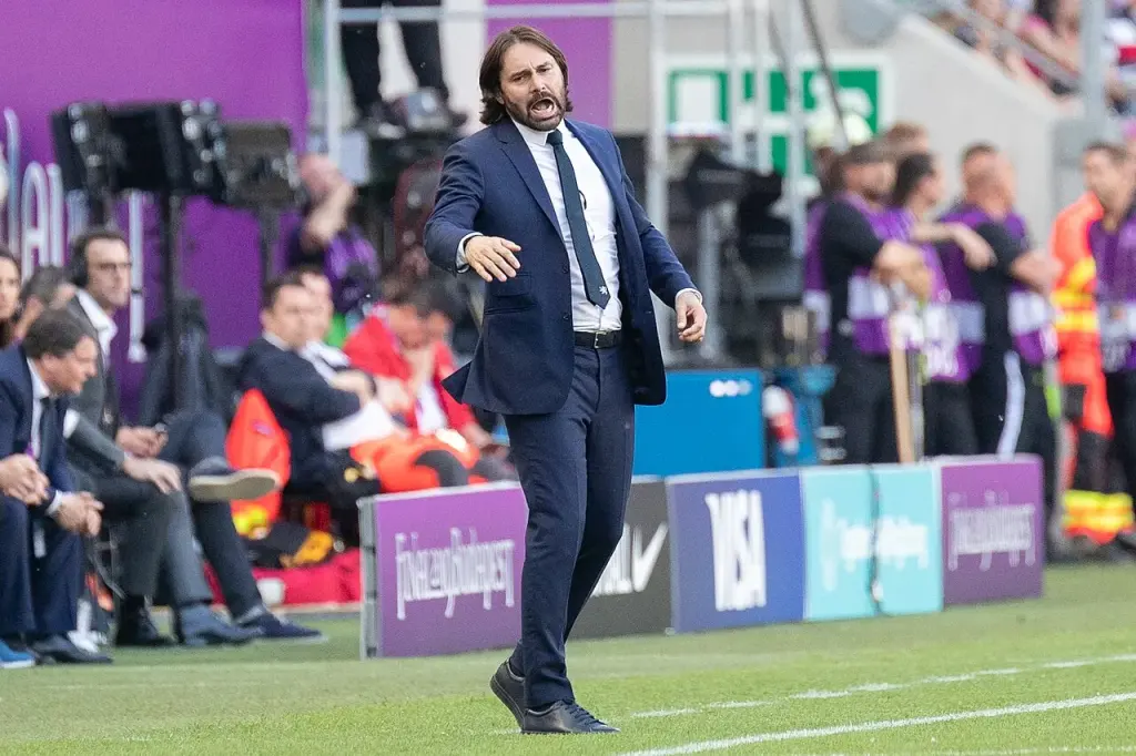 Reynald Pedros on the sidelines in Budapest in May 2019