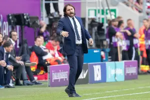 Reynald Pedros on the sidelines in Budapest in May 2019