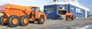 The roll-on/roll-off ship Neptune Leader photographed in a port