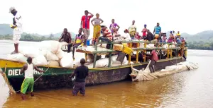 River transport on the Benue River between Jeng and Karim-Lamido in Taraba State