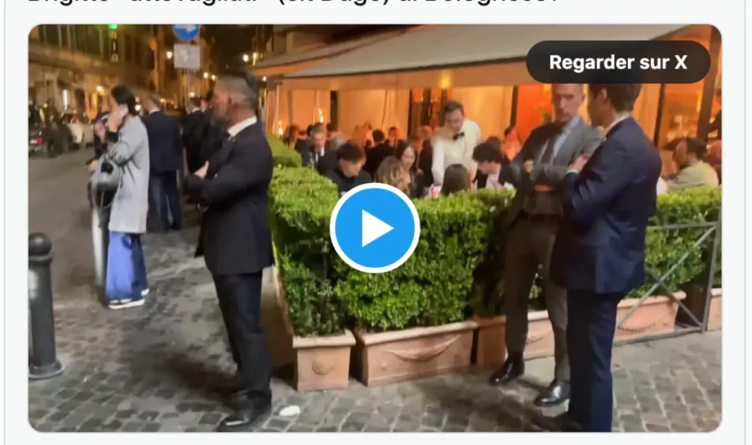 Brigitte et Emmanuel Macron au restaurant familial près de la Piazza del Popolo