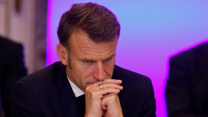Emmanuel Macron, le 10 mai 2025, à Kiev (Ukraine).