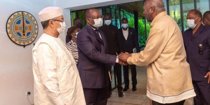 Laurent Gbagbo et la délégation de l'Union Africaine
