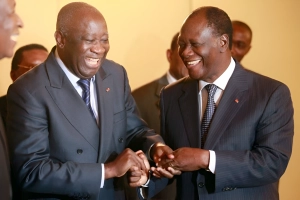 Alassane Ouattara et Laurent Gbagbo