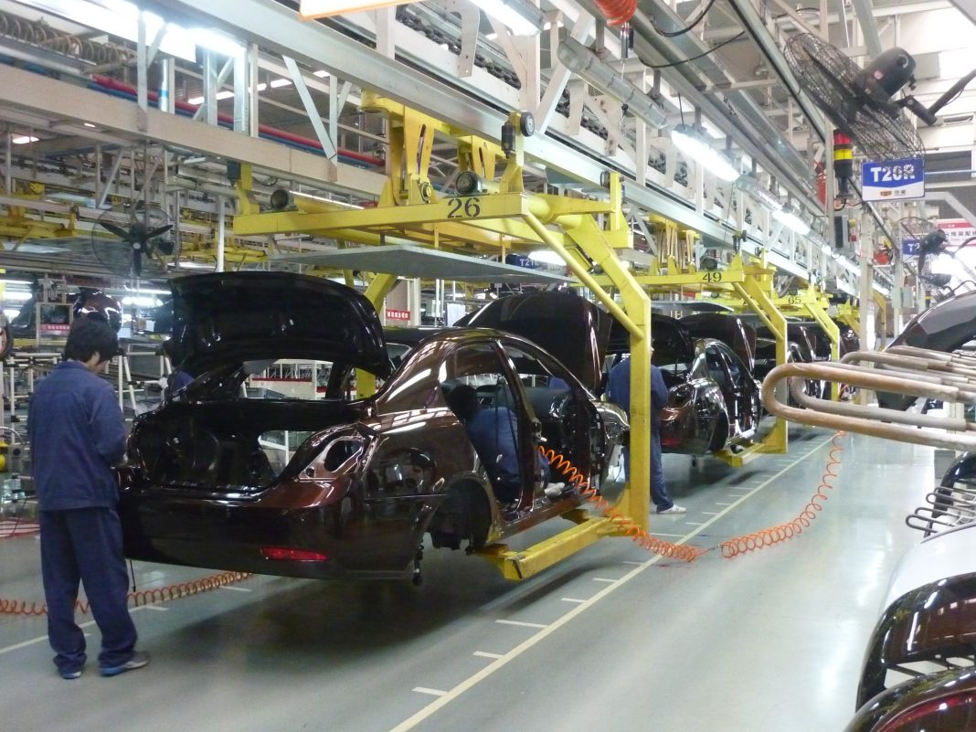 Illustration d’une chaîne d’assemblage automobile
