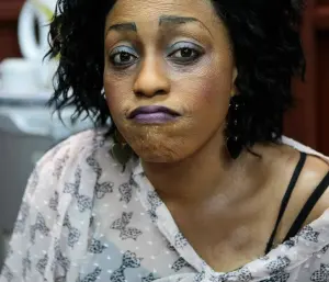 Rita Dominic sur le tournage du film The Meeting
