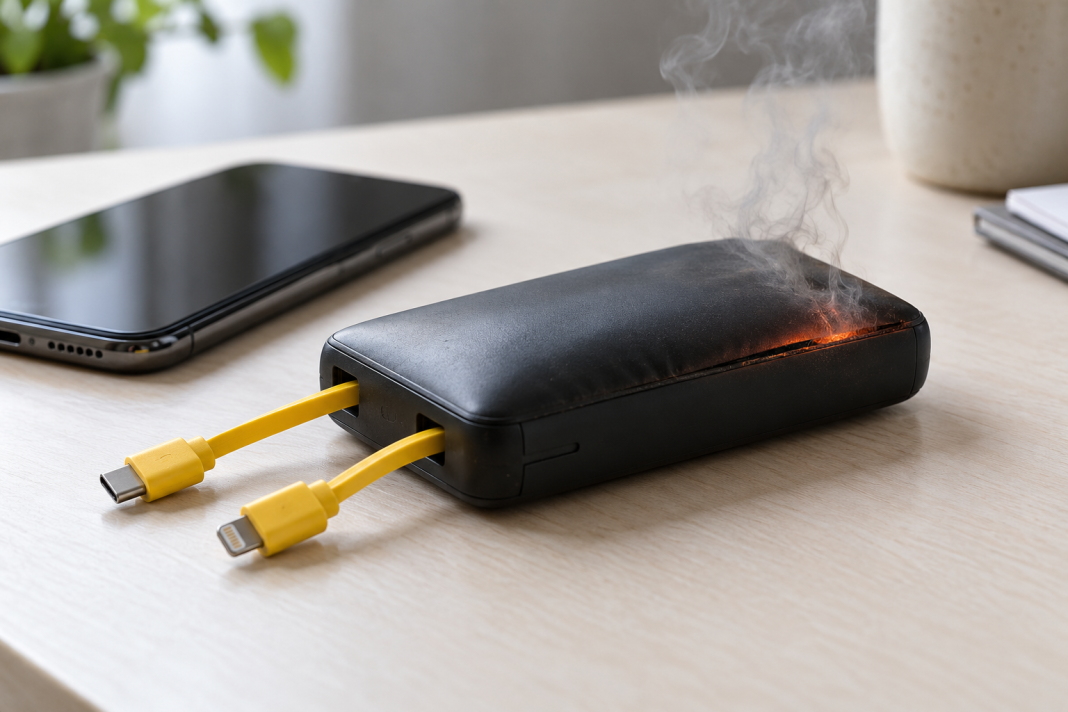 Batterie externe en surchauffe