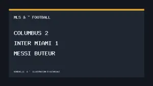 Columbus Crew - Inter Miami, Lionel Messi buteur, illustration éditoriale BeNews