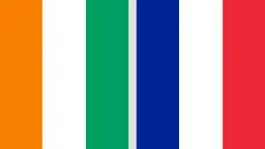Drapeaux de la Côte d’Ivoire et de la France — illustration