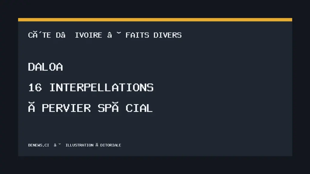 Opération antidrogue à Daloa, illustration éditoriale BeNews