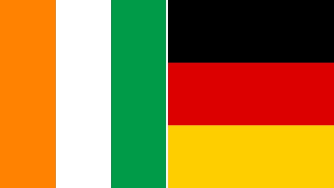 Drapeaux de la Côte d’Ivoire et de l’Allemagne