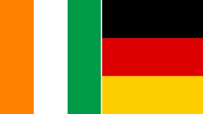 Côte d’Ivoire - Allemagne : illustration des drapeaux Drapeaux de la Côte d’Ivoire et de l’Allemagne