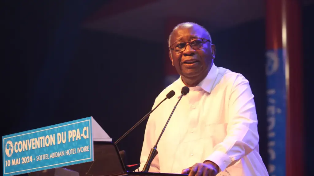 Laurent Gbagbo lors de la convention du PPA-CI en mai 2024