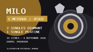 MILO : album « 1 MESSAGE : JESUS », deux singles Diamant et un single Platine