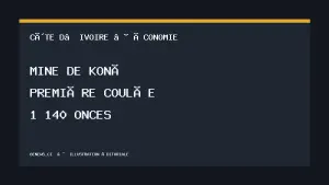 Mine de Koné : première coulée d’or, illustration éditoriale BeNews