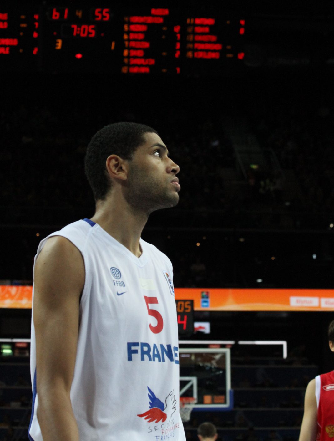Nicolas Batum avec l’équipe de France de basketball