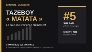 Tazeboy – MATATA n°5 sur Shazam Côte d’Ivoire avant son show à Agnibilékrou