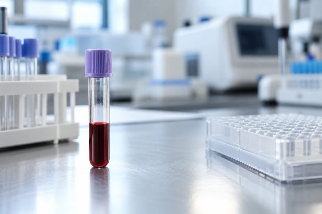 Tube de prélèvement sanguin dans un laboratoire d’analyses