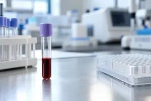 Tube de prélèvement sanguin dans un laboratoire d’analyses