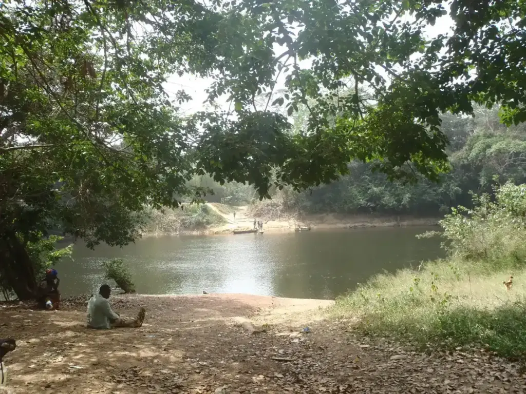 Point de passage sur le Cavally à la frontière entre la Côte d’Ivoire et le Liberia