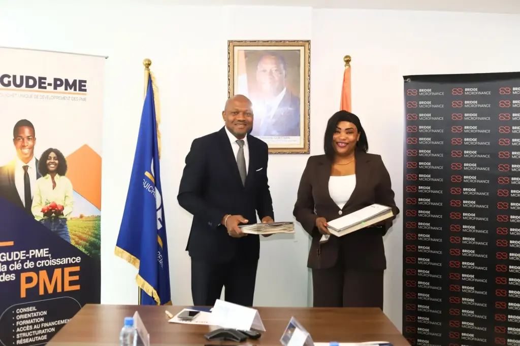 Signature de la convention entre le GUDE-PME et Bridge Microfinance en octobre 2026