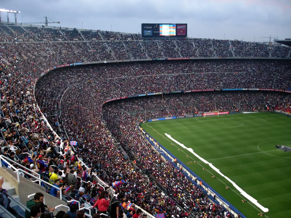 Vue intérieure du Camp Nou à Barcelone