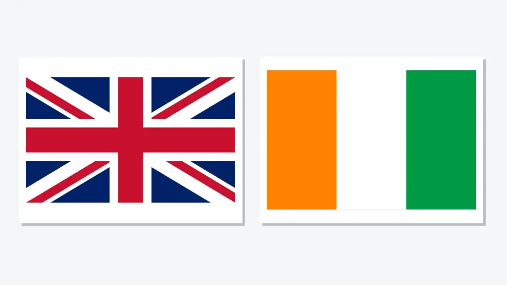 Drapeaux de la Côte d’Ivoire et du Royaume-Uni
