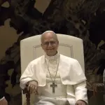 Le pape Léon XIV lors d’une audience avec les médias au Vatican