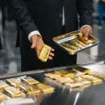 Lingots présentés lors de l’inauguration de la raffinerie nationale de métaux précieux en Éthiopie